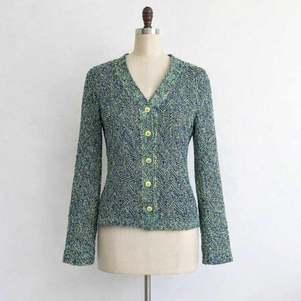 Vintage 90s Gantos Button Cardigan Knit Artsy Boho Hippie Teacher